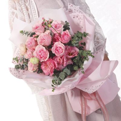 China Wholesale Gift Heart Print Design Fresh Flower Waterproof Wrapping Paper High Quality Waterproof for sale