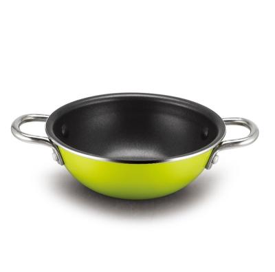 China Sustainable mini wok pressed aluminum cookware set CKM6414 for sale