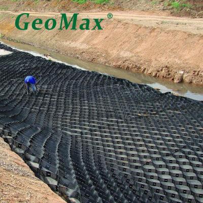 China Geocell HDPE 150mm Alturas 330mm Espacio de soldadura para canales Aguas pluviales Diversión de contención Proceso canales de agua en venta