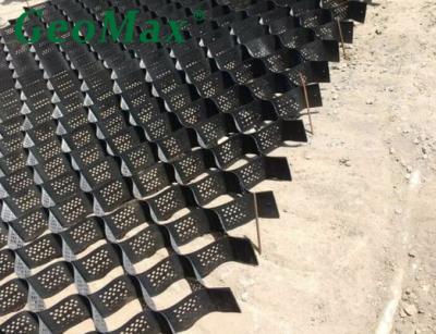 Chine Géocelle en HDPE noir 200 mm Hauteur 660 mm Structures soudées pour murs de soutènement Murs de gravité Autoroutes Dérapants Murs de mer Barrières acoustiques à vendre