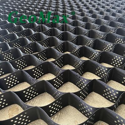 China BLACK HDPE GEOCELL 200MM HEIGHT 445MM WELDING SPACE FOR COASTAL AND PORT INFRASTRUCTURE for sale