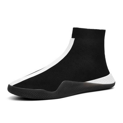 China Free Sample Fashion Brand High Top Outdoor Private Label Breathable Custom Made Man Shoes Knit Cloth Men Speed Sock Casual Sneakers for sale