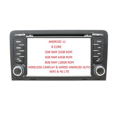 China ZYCGOTEC 8 Core GPS Car Radio Multimedia Player Android 11 Auto DVD Player For Audi A3 8P 2003-2012 S3 2006-2012 RS3 Carplay 2011 for sale
