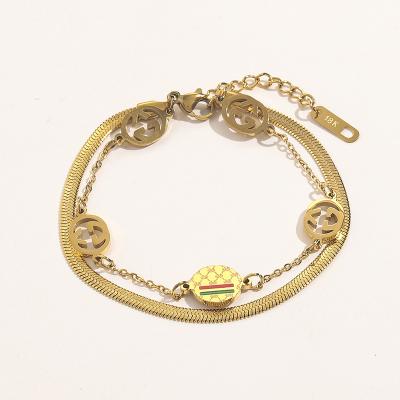 China Hot Selling High Quality Bangle Jewelry Stainless Steel Fashion Sounds Letter C Bracelet For Women Gifts Jewelry for sale