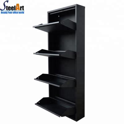 China Durable Locked 4 Drawer Shoe Rack Cabinet Convenience And Furniture for sale