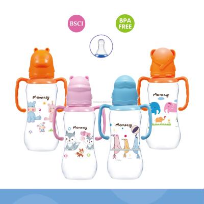China BPA Free Neck Standard Baby Bottle 8oz/240ml PP With Double Handle for sale