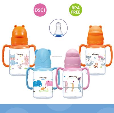 China BPA Free Neck Standard Baby Bottle 4oz/120ml PP With Double Handle for sale
