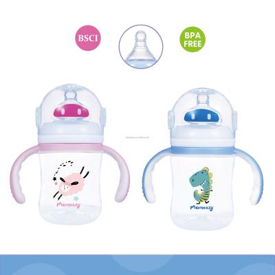 China BPA Free Wide Neck Baby Bottle 6OZ/160ML PP With Handle for sale