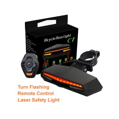 China Smart Wireless Omni Turn Signal Remote Control / Turning Light Bike Back Lights IPX4 Waterproof Radio LED USB Remote Control Two Way Bicycle Rear Tail Lights for sale
