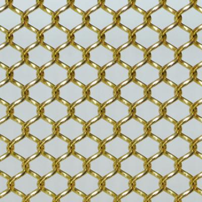 China Flexible Anodized Oxidation Metal Coil Drapery Incombustible Woven Wire Curtain for sale