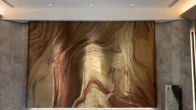 China Custom copper wire wall covering for luxury store interior decoration for sale