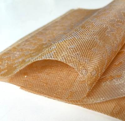China Fireproof copper woven wall cloth for hotel background decoration for sale