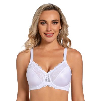 China Sustainable Girl Undergarment Low MOQ factory custom seamless Bralette underwire embroidered lace bra underwear women super uplift bra for sale