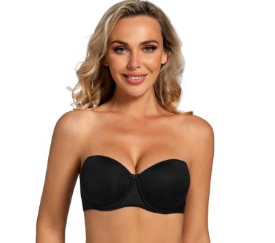 China QUICK DRY Bra Women three quarter underwire easy take on take off strapless Lingerie Bra light lined no strap perfect push up 34 44 CDEFG for sale