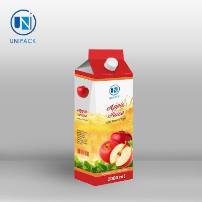 China Unipack Luxury Beverage Box Slim Cartons Filling Boxes Cartons Fruit Gable Top Carton for sale