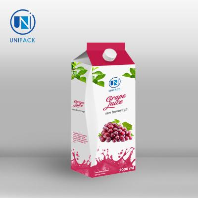 China Unipack New Arrival High-End Customized Wholesale Juice PackagingGable Top for sale