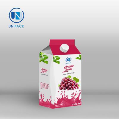 China Unipack New Arrival Custom Wholesale Juice Packaging Carton Gable Top for sale