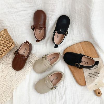 China 2021 autumn new fashion style retro Korean casual round head simple children's shoes simple children's other shoes for sale