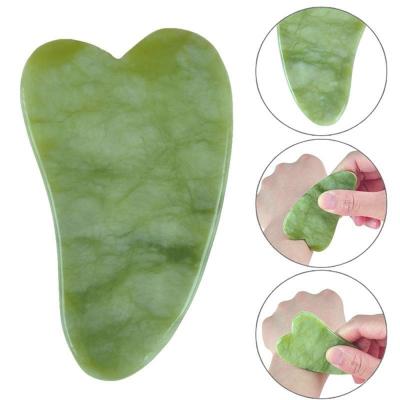 China Authentic IFINE Facial Beauty Jade Roller Green Face Scraping Jade Roller GuaSha Tool Massager Tool Skin Scraping Tightening for sale