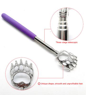 China Retractable Body Stainless Steel Tickling Bear Claw Scratching Metal Back Scratch for sale