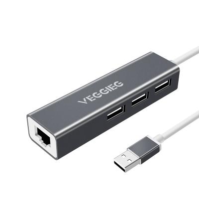 China USB3.0 New Arrival High Speed USB 3.1 Type C +1000Mbps to 3 Port USB Hub with Gigabit Ethernet Adapter RJ45 10/100/1000Mbps Network Card for sale