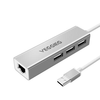 China Hot High Speed Aluminum USB3.0 Adapter 3Ports USB 3.0 USB HUB +1000Mbps Amazon USB C Gigabit Ethernet 3 Port 3.0 HUB+1000M RJ45 Lan Card for sale