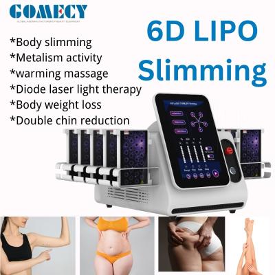 China Non-invasive Fat Removal 6D Laser 532nm Laser Cellulite Removal Body Slimming 635nm Red Light 6d Lipo Laser Machine for sale