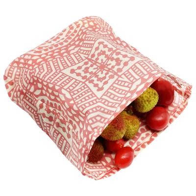 China Factory Price Manufacturer Suppliercustomized Printed Beeswax Reusable Washable Eco Friendly Sustainable Food Wrap Bag for sale