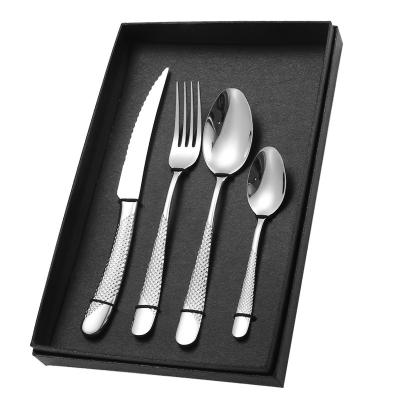 China Viable Hot Selling Classic Gold Stainless Steel Cutlery Set Jieyang Cutlery Gold Siver High Quality Flatware for sale