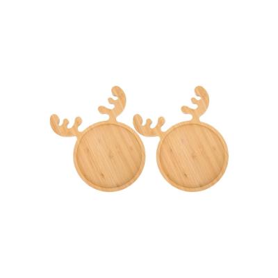 China Sustainable Bamboo Board Fruit Serving Tray Serving Plates Bamboo Dishes Child Cute Tea Tray for sale