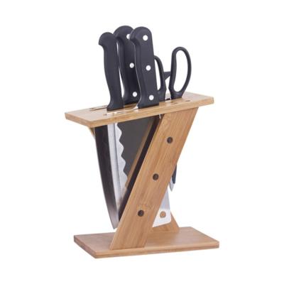 China Sustainable Universal Bamboo Knife Block, Wood Knives Holder Storage Stand, Knives Organizer for kitchen Bamboo Knife Storage Rack for sale