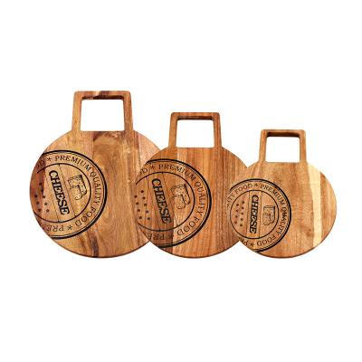 China Cheap factory price workable round shape acacia wood cutting board universal home kitchen cutting plates for sale