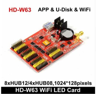 China HD-W63 Huidu Wireless Wifi + Usb Driver , Wifi Single Color Led Control Card For Led Message Sign app control for sale
