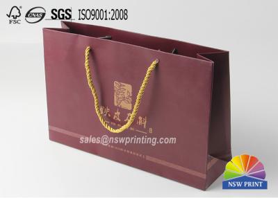 Chine Sac de papier de estampillage argenté de Pantone de couleur de poignée sensible de coton à vendre