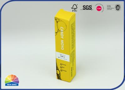 China Caixa de batom de papel dobrável para embalagem de óleo CBD com logotipo prateado à venda