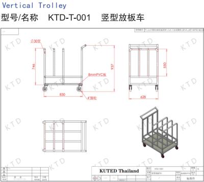China Industrial Vertical Grey Storage Trolley With Silent Casters For Noise Reduction for sale