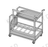 China Aluminium Tube Industrial Trolley Eco Friendly Frame Carrier Vertical Trolleybus for sale