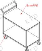 China Aluminum Tube Vertical Trolley Double Decker Flatbed Trolley for sale
