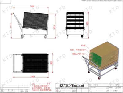 China SUS201 Square Stainless Steel Industrial Trolley Inner Core Stroage Trolley for sale