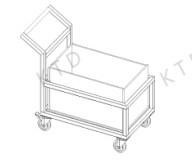 China Stainless Steel Inner DES Strip Film Transport Trolley With Handle And 4'' Silent Casters for sale