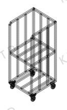 China Stainless Steel Industrial Trolley Drilling Backup Transport Trolley With 4