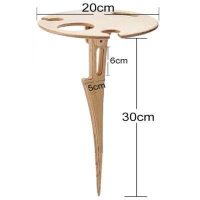 China DGTF Wooden--JJ 650078 Creative Lawn Wooden Outdoor Portable Folding Around Mini Easy To Carry Rack Desktop Picnic Wine Camping Table for sale