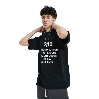 China Cotton Plain T Shirt High-Definition Customized Printed O-neck Short Sleeve Loose Thick Weight 310G 100% Cotton T-shirts for sale
