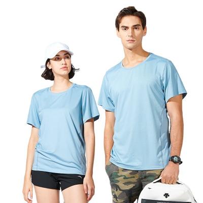 China Tee Shirt Sports Wear Sweat Activated Elastane Polyester Tshirt With Logo Custom Logo Printed Own Gym Wear For Men and Women for sale