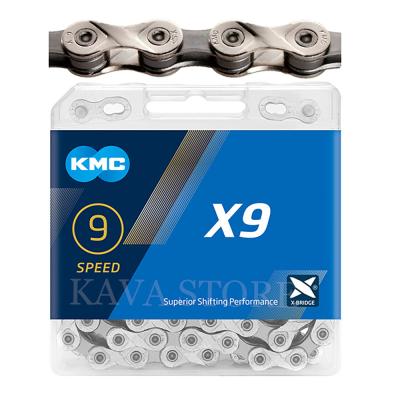China Wholesale KMC Bicycle Chain 9 Speed 116L Road Bike Chain KMC 9 Speed High Quality Silver Gold Aluminum Alloy KMC Bike Chain for sale