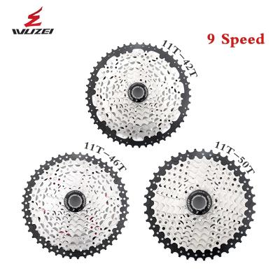 China WUZEI Bicycle Steel Flywheel For Road Bike Cassette9Speed Freewheel 11-23/25/28/30/32/34/36/40/42/46/50T MTB Steel Bicycle Frewheeel for sale