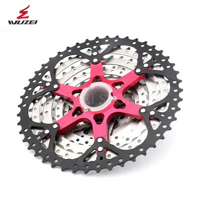 China WUZEI bicycle steel flywheel for road bicycle cassette 9Speed freewheel mtb bicycle steel cassettet 11-23/25/28/30/32/36/40/42/46/50T for sale