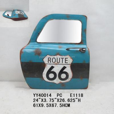 China LARGE Wall Mirror Car Door Decorative Unique Shape Metal Wall Hanging Mirror for sale