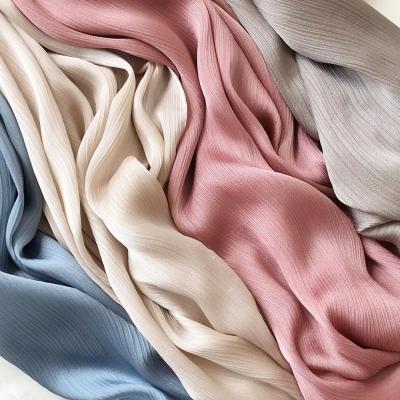 China Wholesale 70*180cm Fashion Crepe Georgette Plain Veil Scarf Muslim Silk Hijab for sale