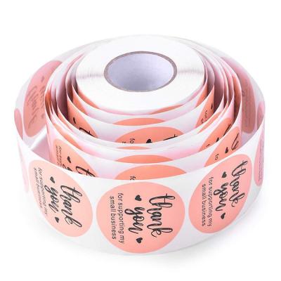China Custom Barcode Wrapping Paper/Wholesale Self Adhesive Round Waterproof Label Holographic/Waterproof/Sunproof Print Sizes Gold Vinyl Thank You Stickers for sale
